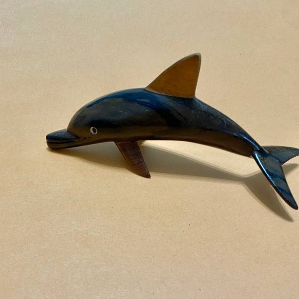 Wooden lucky dolphin figurine